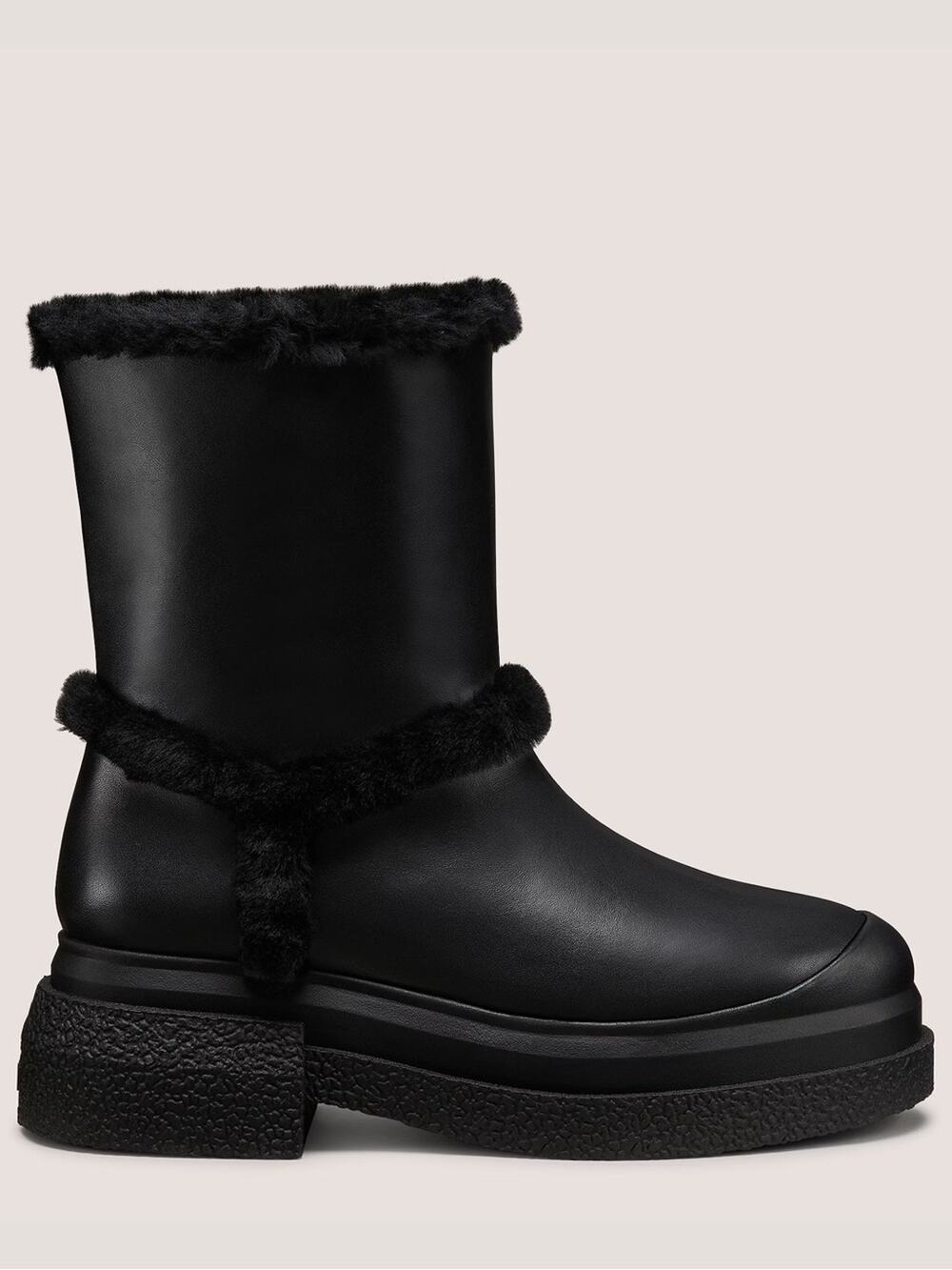 Stuart Weitzman Charli Cozy Sportlift Booties Faux Fur Platform Winter Boots 8.5